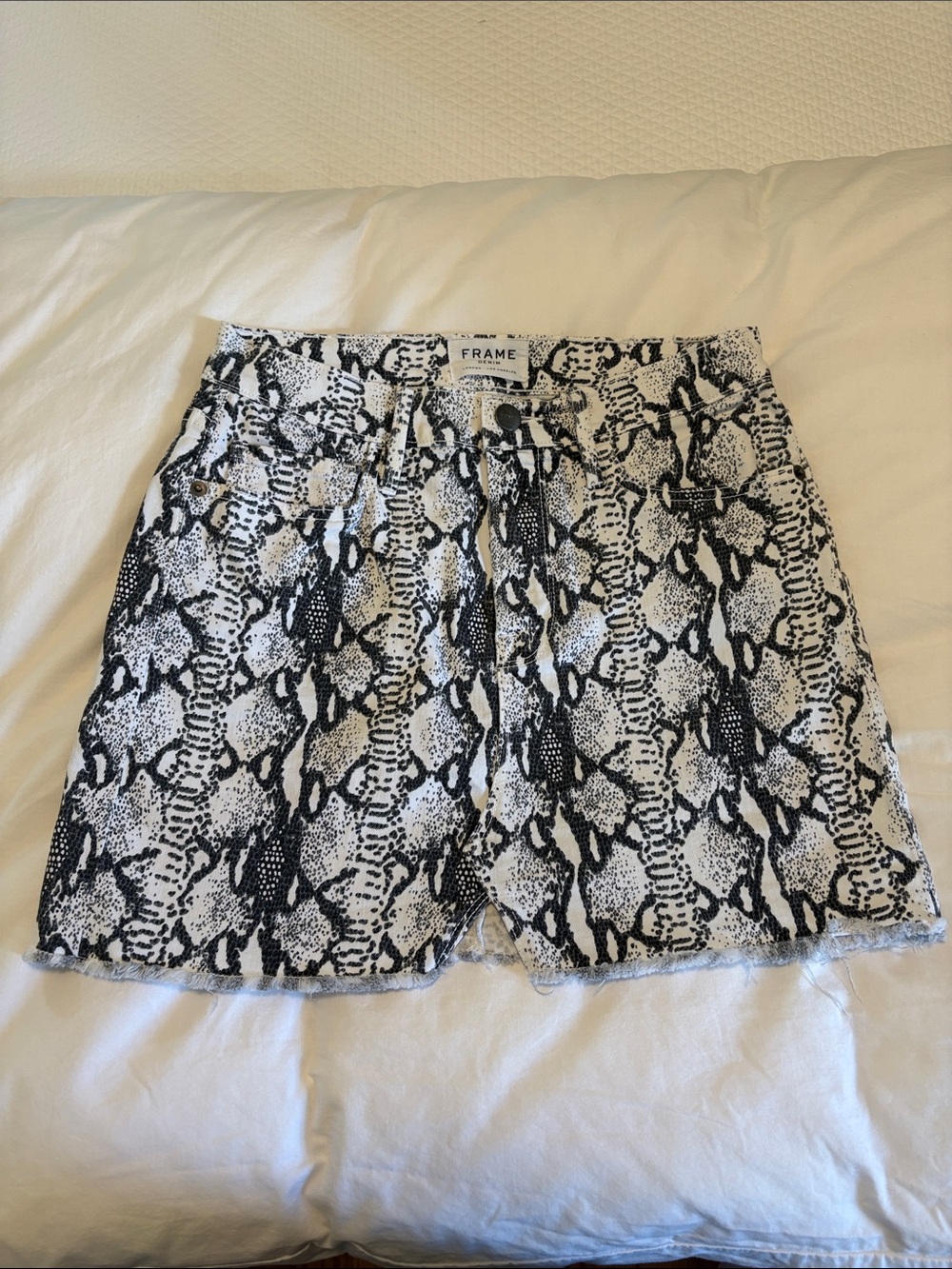 Frame Denim Python Print Mini Skirt